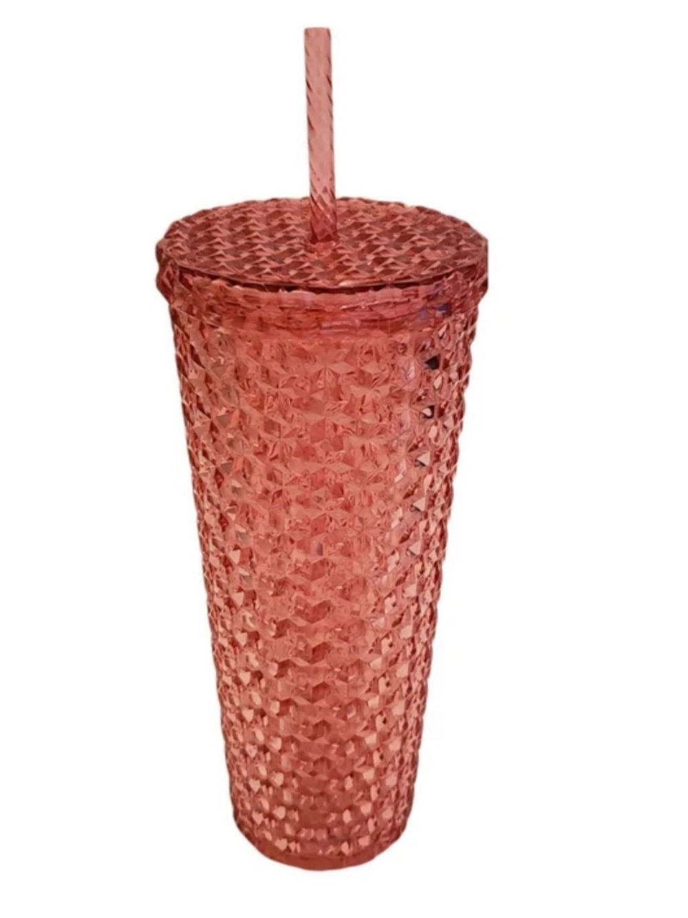 Icy Pink Double Wall Acrylic Tumbler 24 oz NWT Holiday Time Textured Rise Gold